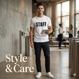 Men’s STAFF ホワイトTシャツ – シンプルでおしゃれ Tシャツ