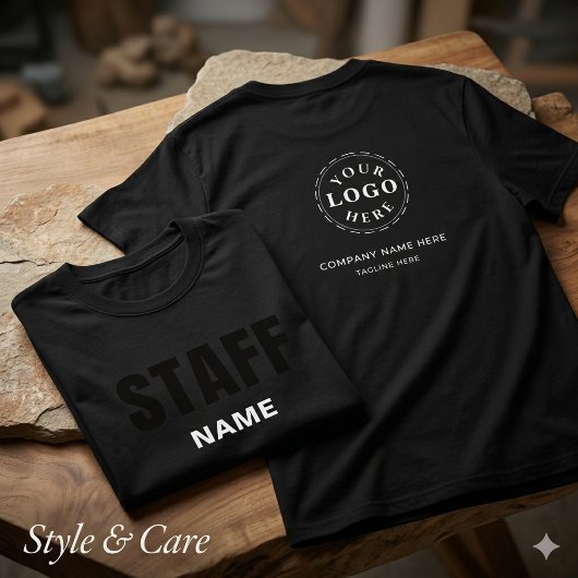 Men’s STAFF 黒のバリュートシャツ Tシャツ