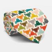 Men’s Tie with Colorful Bull Head Silhouette ネクタイ (ロール)