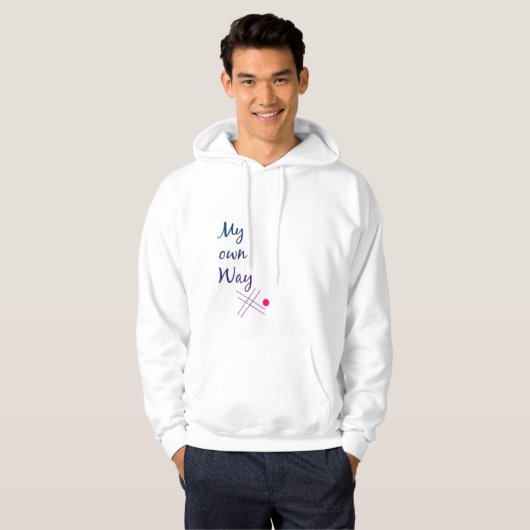 Men’s Typography Hoodie – My Own Way Quote パーカ (正面フル)