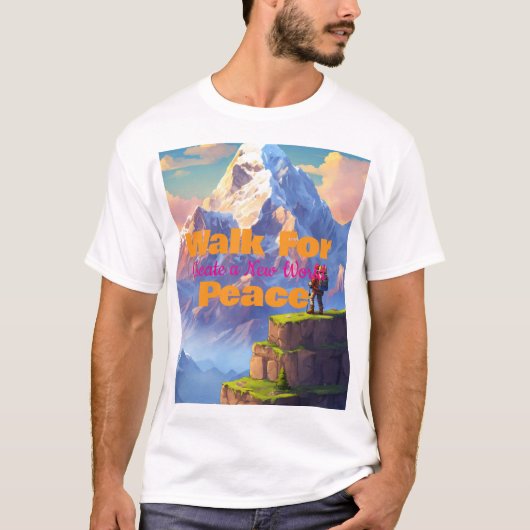 Men’s XL “平和のためのウォーク” Tシャツ カジュアルウェア (正面)