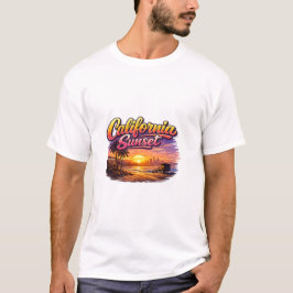 Men shirt California sunset Tシャツ