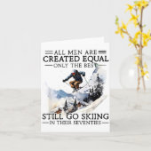 Men Still Go Skiing 70 Winter Srts Lover Skier  カード (黄色い花)