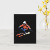 Men Still Go Skiing In Their Eighties Funny Snow S カード (黄色い花)