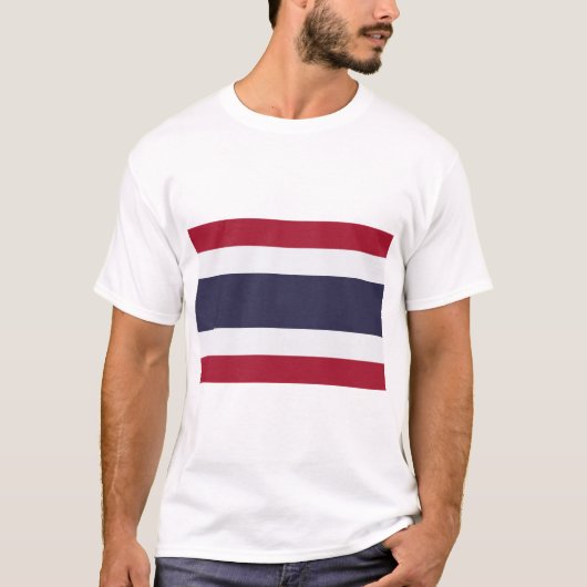 Men T Shirt with Flag of Thailand Tシャツ (正面)