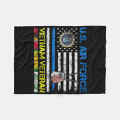 Men U.s Air Force Vietnam退役軍人, Usaf退役軍人Fl フリースブランケット (正面(横))