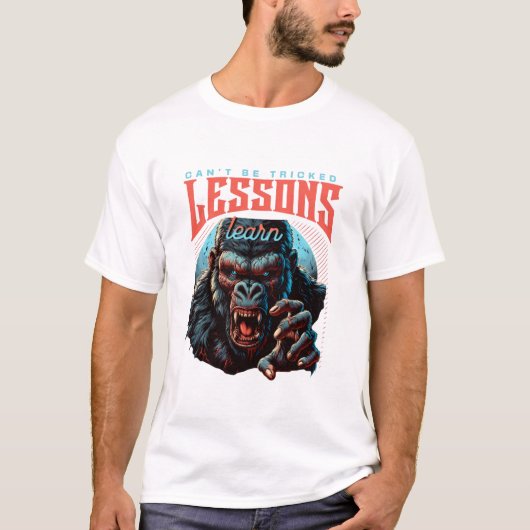 Men Wise Gorilla Lessons Learn T-Shirt Tシャツ (正面)