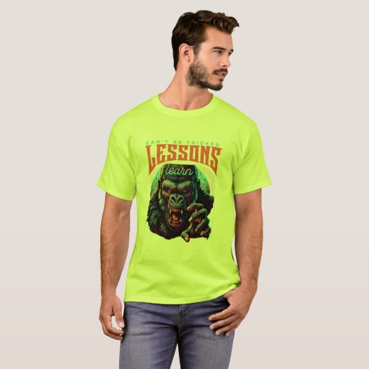 Men Wise Gorilla Lessons Learn T-Shirt Tシャツ (正面フル)