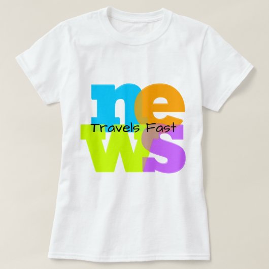 Men Woens Tシャツのニュースカラフルが早く掲載 Tシャツ (デザイン正面)