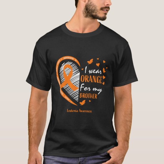 Men Women I衣服Orange For My Brother Leukemia Aw Tシャツ (正面)