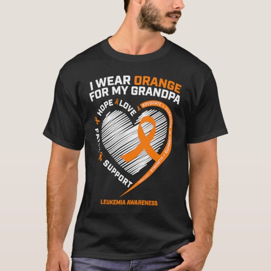Men Women Leukemia Awareness Grandpa Leukemia Tシャツ (正面)