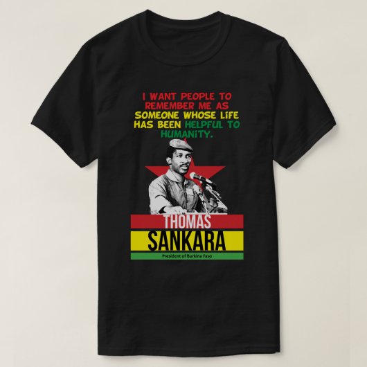 Men Women Thomas Africanist Sankara Graphic For Fa Tシャツ (デザイン正面)