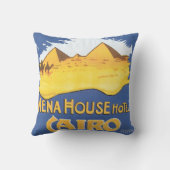 Menaの家のホテルのカイロのヴィンテージ旅行ポスター クッション (裏面)