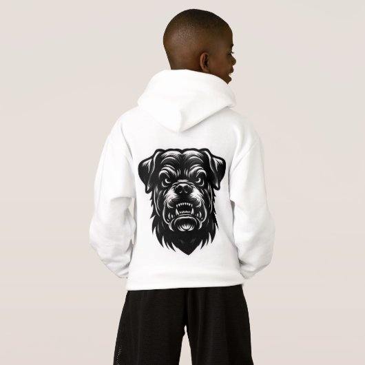 Menacing Alpha Dog Snarl – Urban Ink Style Graphic (裏面フル)