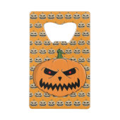 Menacing Jack O'Lantern Halloween クレジットカード栓抜き (裏面)