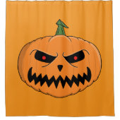 Menacing Jack O'Lantern Halloween シャワーカーテン (正面)