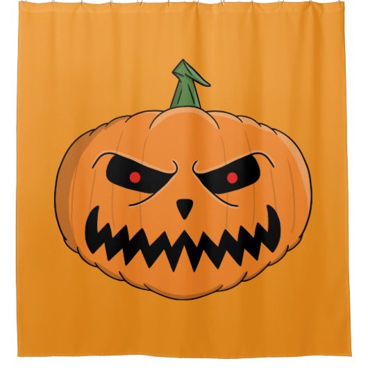 Menacing Jack O'Lantern Halloween シャワーカーテン (正面)