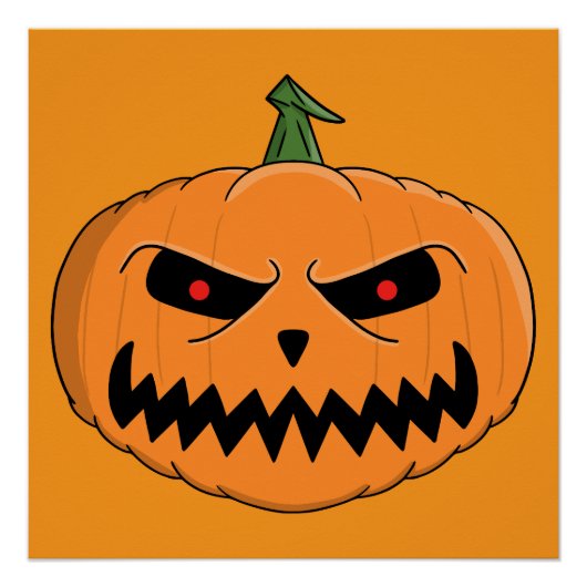 Menacing Jack O'Lantern Halloween ポスター (正面)