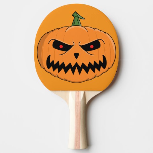 Menacing Jack O'Lantern Halloween 卓球ラケット (正面)