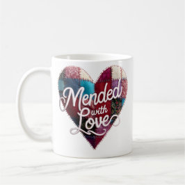 Mended with Love Mug – Heartfelt Patchwork Gift コーヒーマグカップ