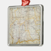 Mendenhallのガイド、道路図コネチカット メタルオーナメント (左)