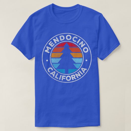 Mendocino California CAヴィンテージレトロ70s Long Sl Tシャツ (デザイン正面)