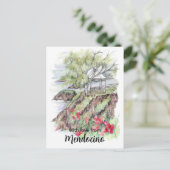 Mendocino California Coastline Gazebo Flowers ポストカード (スタンド正面)