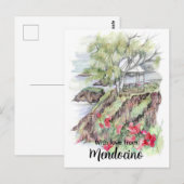 Mendocino California Coastline Gazebo Flowers ポストカード (正面/裏面)