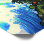 "Mendocino Mermaid"フェアリーファンタジーコースト海アート ポスター (角)