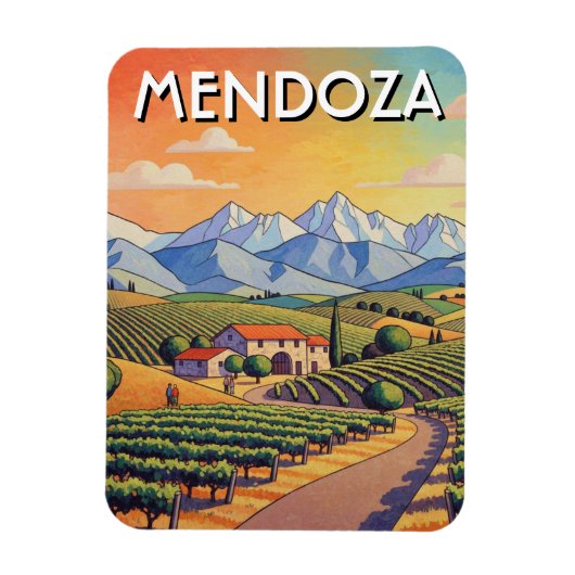 Mendoza Argentina Travel マグネット (縦)