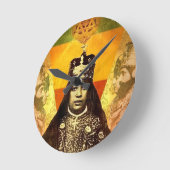 Menen Asfaw Haile Selassie HIM Jah Rastafari ラウンド壁時計 (傾斜)