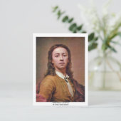 Mengs Anton Raphaelによる赤いコートのセルフポートレート ポストカード (スタンド正面)