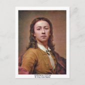 Mengs Anton Raphaelによる赤いコートのセルフポートレート ポストカード (正面)