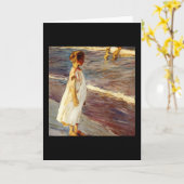 Menina -ホアキンSorolla カード (黄色い花)