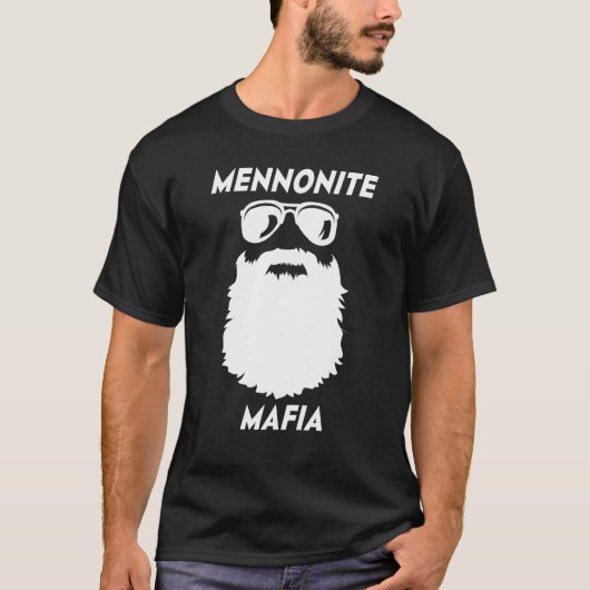 MENNONITE MAFIA Beard Christian Jesus Bible Humor Tシャツ (正面)