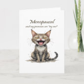 Menopause Humor Stressed Angry Cat カード (正面)