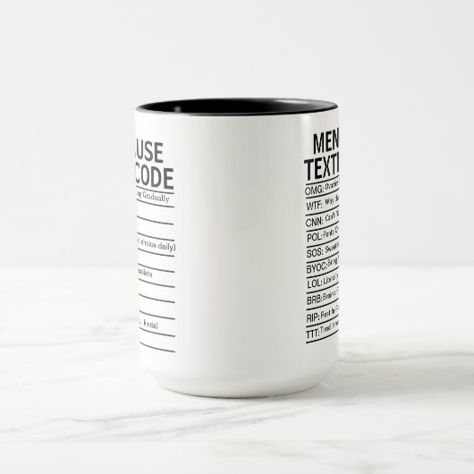 Menopause Texting Code, funny Perimenopause gift マグカップ (中央)