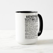 Menopause Texting Code, funny Perimenopause gift マグカップ (正面右)