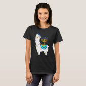 Menorah Hanukkah Llama Cute Alpaca Chanukah Christ Tシャツ (正面フル)
