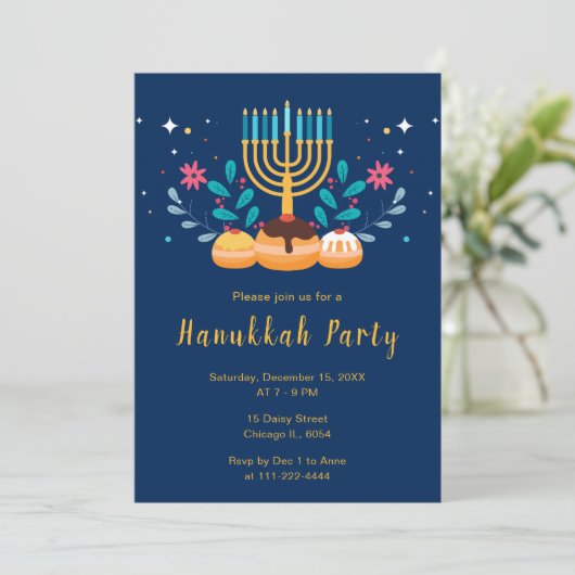 Menorah Hanukkah Party 招待状 (スタンド正面)