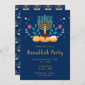 Menorah Hanukkah Party 招待状 (正面/裏面)