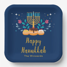 Menorah Hanukkah Party Plates ペーパープレート