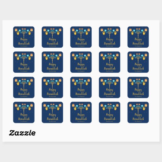 Menorah Hanukkah Party Sticker スクエアシール (シート)