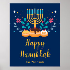 Menorah Hanukkah Party Welcome Poster ポスター