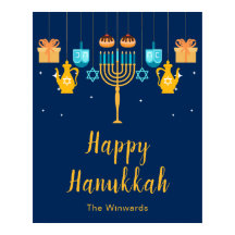 Menorah Hanukkah Party Welcome Poster