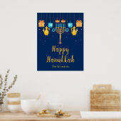 Menorah Hanukkah Party Welcome Poster ポスター (キッチン)