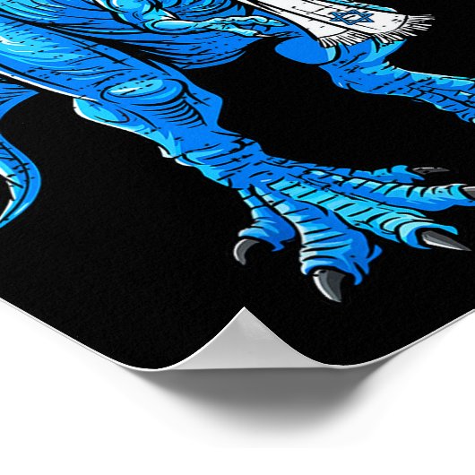 Menorasaurus Hanukkah T Rex Dinosaur Dino Chanukah ポスター (角)