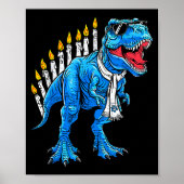 Menorasaurus Hanukkah T Rex Dinosaur Dino Chanukah ポスター (正面)