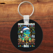 Menorasaurus Rex Dino Trex Ugly Christmas Sweater  キーホルダー (正面)