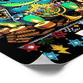 Menorasaurus Rex Dino Trex Ugly Christmas Sweater  ポスター (角)